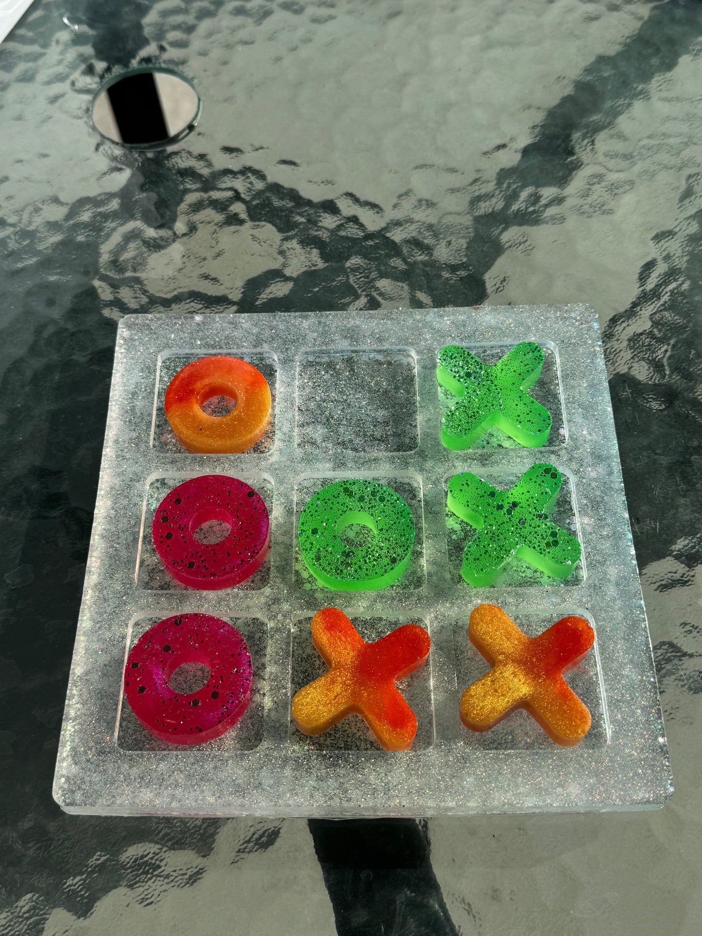 Handmade Resin Tic-Tac-Toe Game | Family Game Night | Made to Order