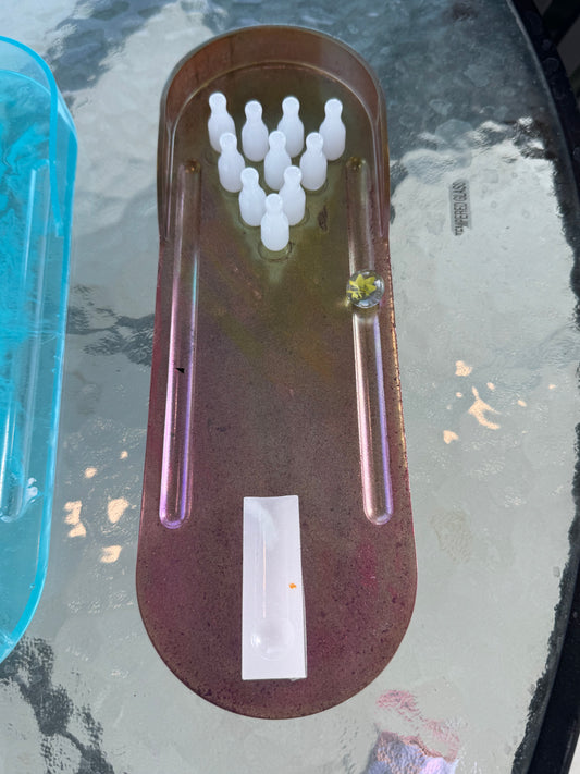 Handmade Resin Mini Bowling Game | Family Game Night | Desk Game | Made to Order