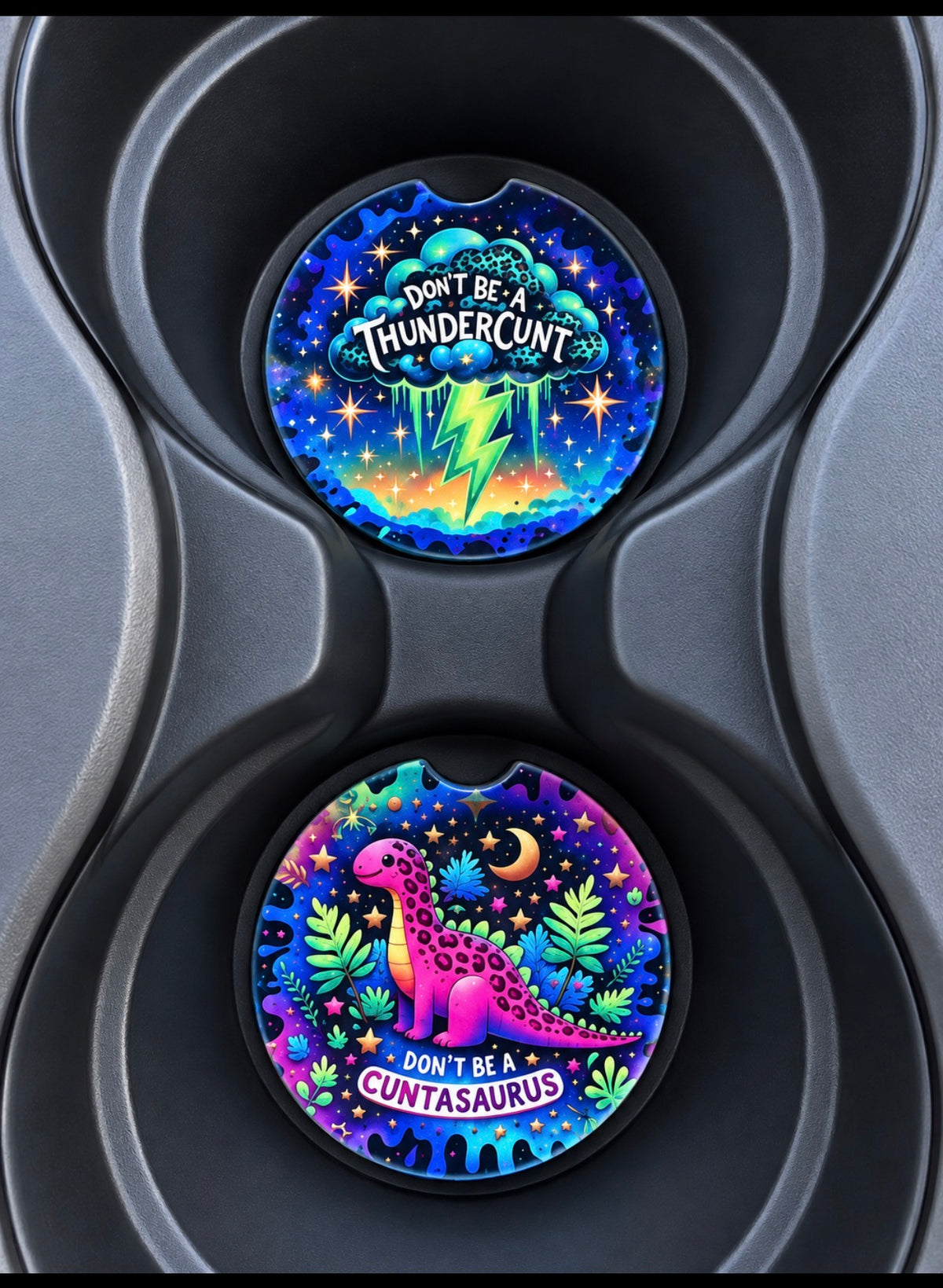 Sublimation Christmas Ceramic Car Coasters 2.6 Inch – Custom Cup Holder Inserts