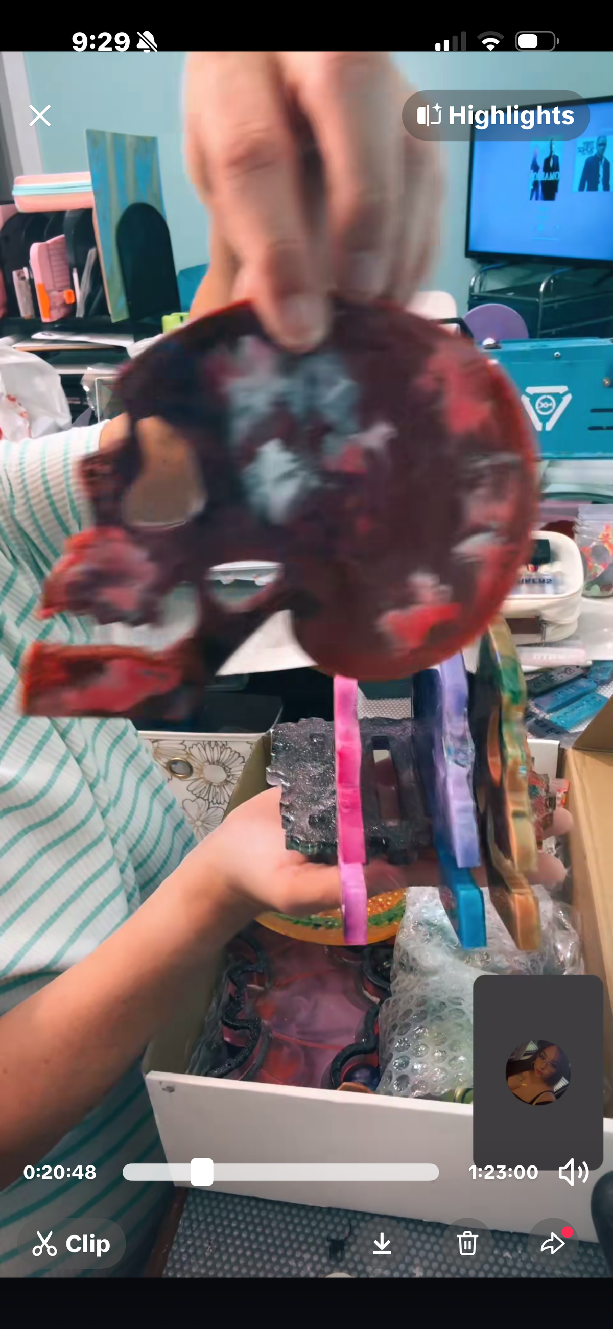 Handmade Resin Skull Coaster Set with Holder — $40
