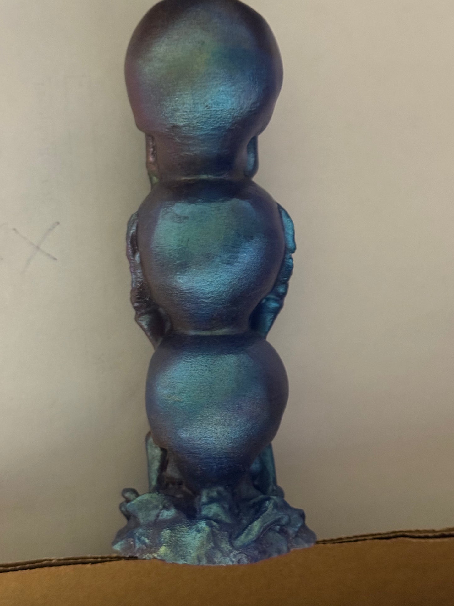 🎃Handmade "See No Evil, Hear No Evil, Speak No Evil" Skull Statue | Epoxy Resin Halloween Decor