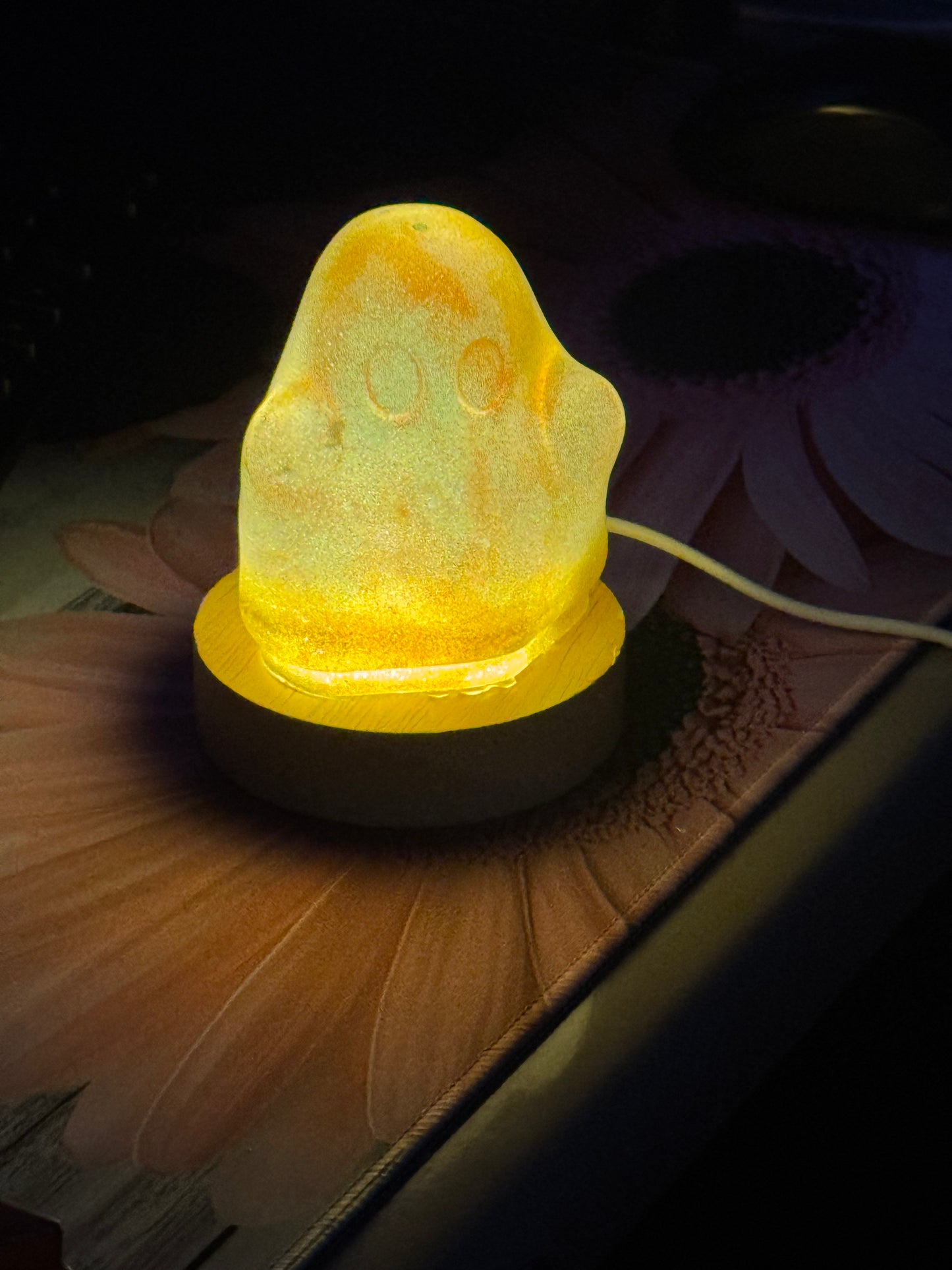 Handmade Resin Ghost Night Light 👻 | Glowing Halloween Decor